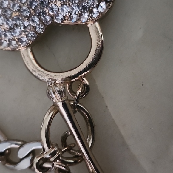 Heart Lock and Key Gold Tone Chain Pendant Necklace - Picture 13 of 16